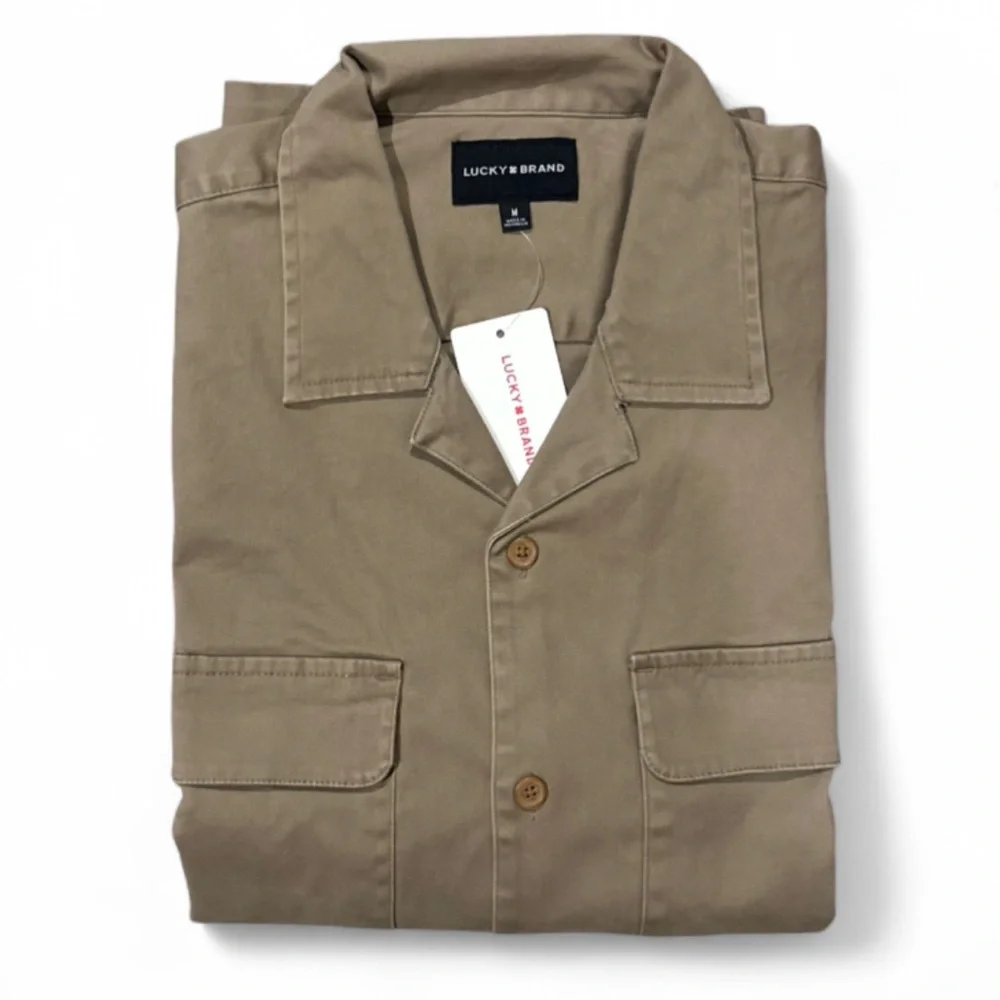 Lucky Brand Stretch Cotton Tan Utility Shirt Jacket Size Men’s Medium